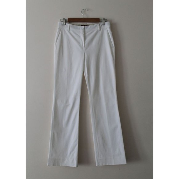 Max Mara Studio Armilla Cotton Gabardine Trousers White Size US 6 - Picture 4 of 11